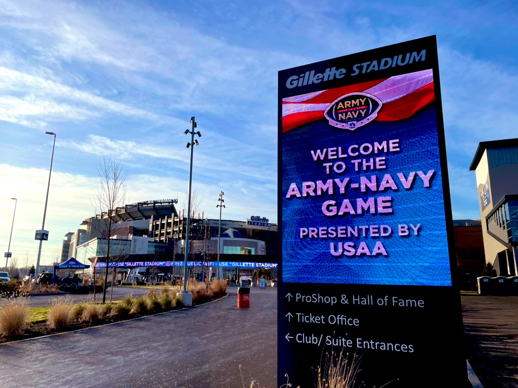 AMERICA’S GAME: Today’s the day! For the first time ever, the #ArmyNavyGame is being played in New England! Live reports from @GilletteStadium with everything you need to know ahead of kickoff on @boston25 🇺🇸