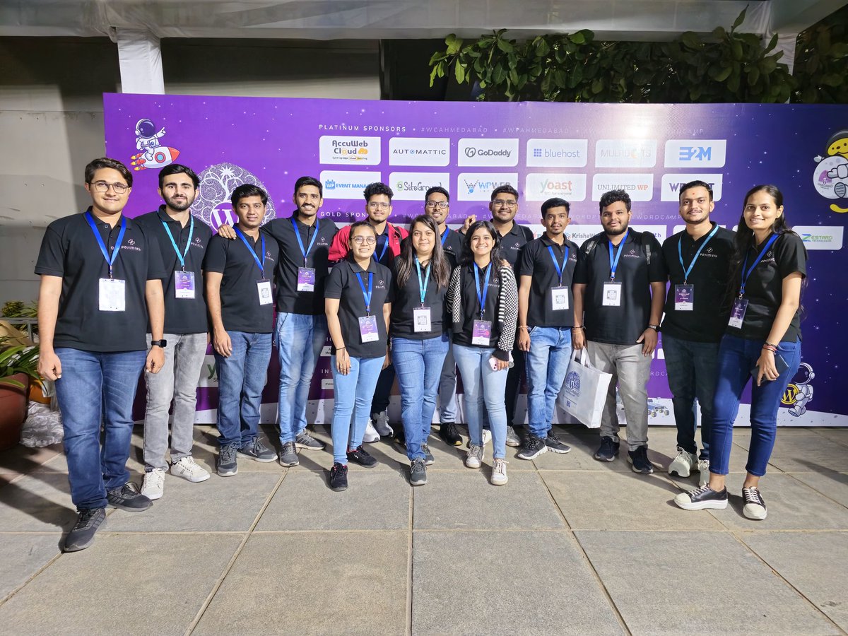 posimyth's tweet photo. POSIMYTH SQUAD - Presenting our @wcahmedabad team picture 🔥♥️ #WCAhmedabad #WCA #WordPress https://t.co/ll7jj7sW8x