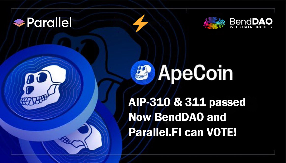 KapitalCrypto's tweet photo. What staking platforms you can vote from in the ApeCoin Dao Elections?
#Apestake, #BendDAO and #Parallel
Update
AIP-310 and AIP-311 authored by @BoredApeG passed which means you can vote with APE staked on various platforms.