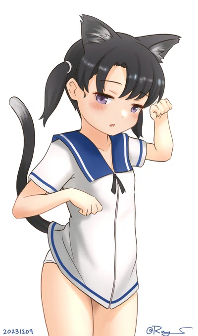 しょうにゃんです。#艦これ版深夜の真剣お絵描き60分一本勝負#艦これ版真剣お絵描き60分一本勝負_20231209 