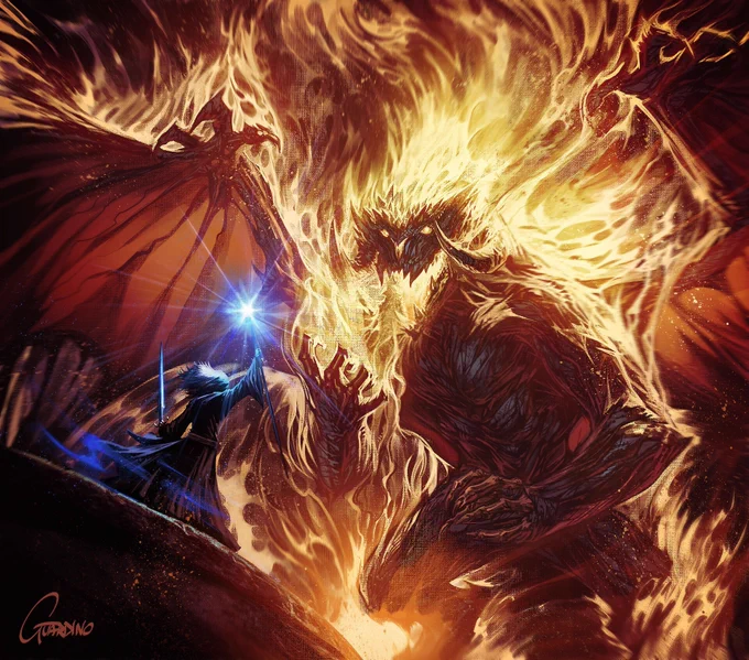 Illustration | The Lord of the Rings - Gandalf vs   