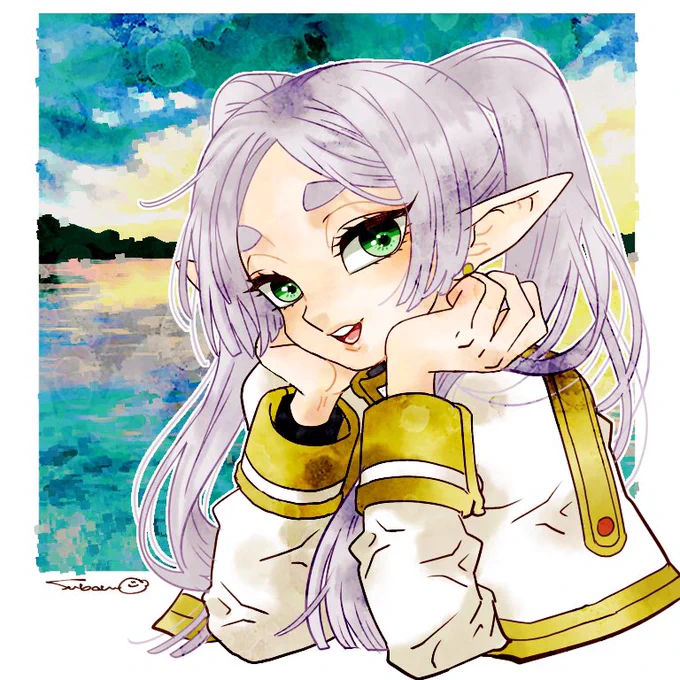 フリーレン描いてみました なんかキャピってしてしまった…