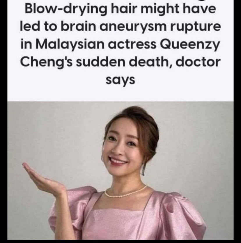 DiedSuddenly_'s tweet photo. Who remembers the Malaysian princess who is still on life support after being vaccinated with Pfizer? 

Well, they’re blaming a hair dryer now.

Of course, anything but the vaccine. https://t.co/DdQY0PiD6b