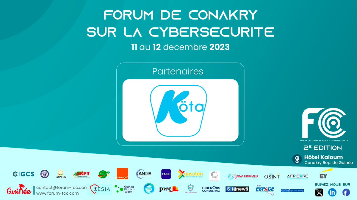 Avec  , Köta Technologie, nous tenons un partenaire fiable dans la gestion de l'image du FCC. merci pour votre célérité et ton expertise dans notre accompagnement lors cette édition <a href="/conakryfcc/">Forum FCC</a>

Rejoignez Nous : 👉 forum-fcc.com/inscription
