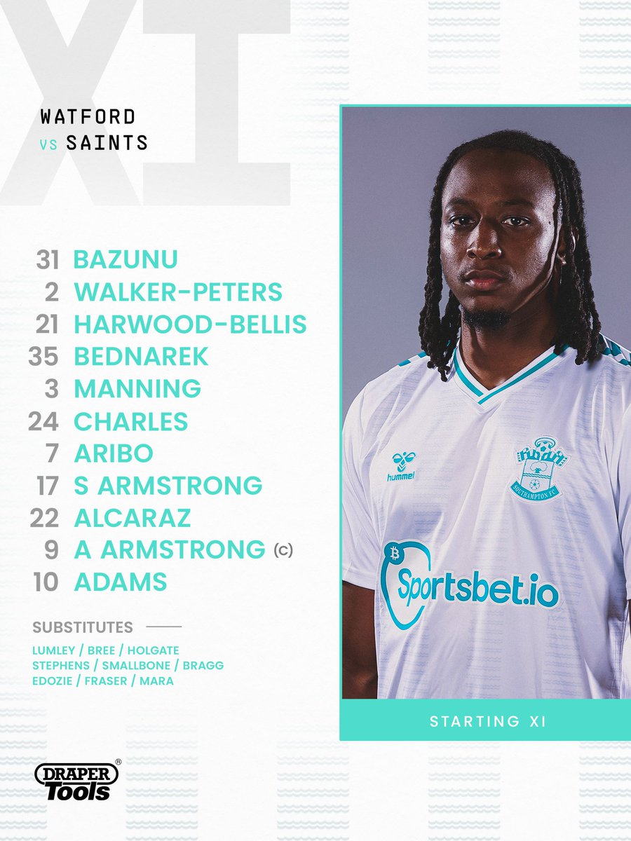 😇 <a href="/J_Aribo19/">Joe Aribo</a> starts
🔙 <a href="/jackstephens_18/">Jack Stephens</a> on the bench

Your Saints for today’s clash with #WatfordFC: