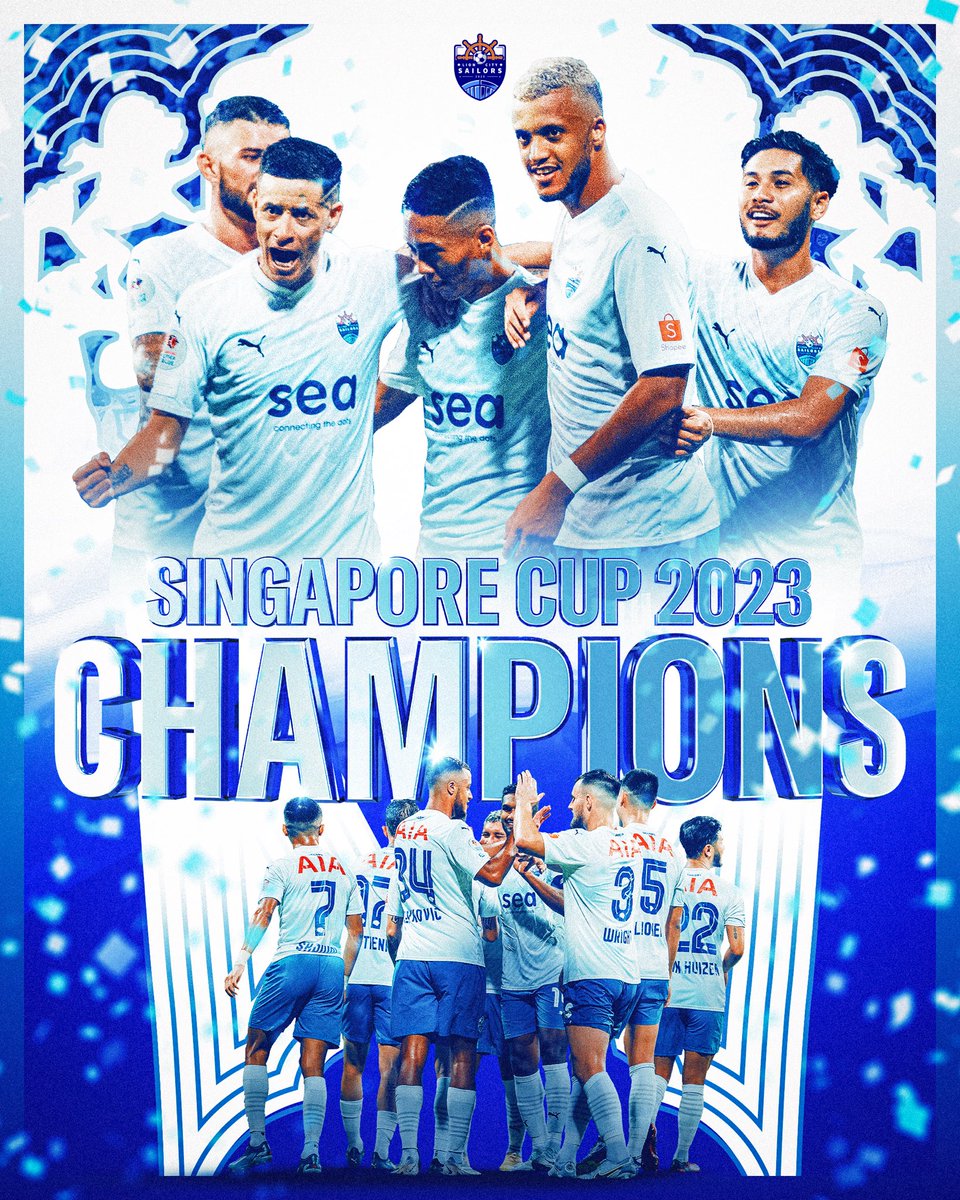 𝑱𝒐𝒃 𝒅𝒐𝒏𝒆. Our first Singapore Cup triumph and this is for you fans! 🤍💙⚓ #whiteblueandbold #lioncitysailors #SGCup #LCSHOU