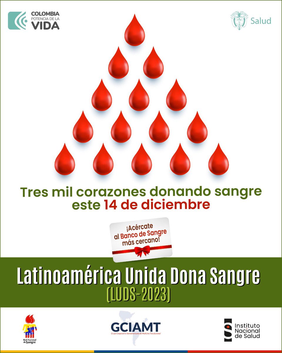 misabelbf's tweet photo. Este 14 diciembre esperamos que toda Latinoamérica esté Unida Donando Sangre, se parte de #LUDS2023 y ayuda a mejorar la vida de tantos pacientes que necesitan tu apoyo! https://t.co/AdImhhaE5c