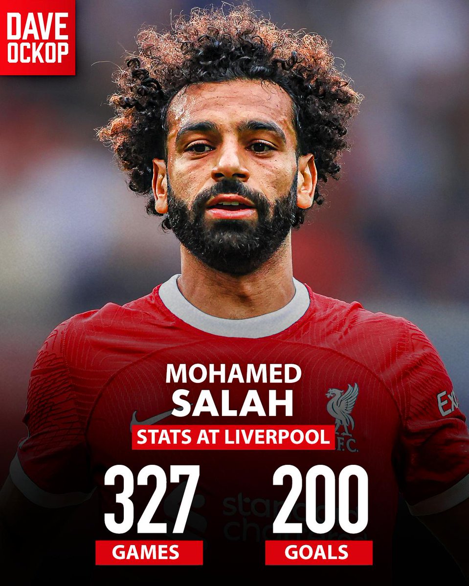 He's done it. 200 goals for Liverpool for Mohamed Salah. A Liverpool legend.