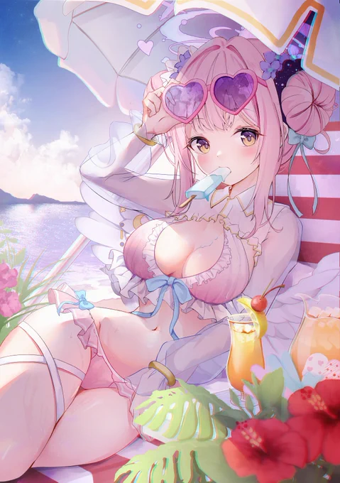 #今年も残りわずかなので今年一番伸びた絵を貼る見た絵描きさんも強制でやる 水着ミカでした!ありがとうございます! 