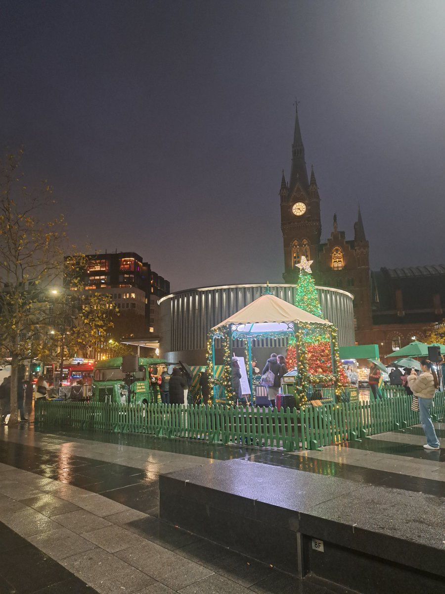 Early setup for Christmas for december outside King's Cross. 16/11/2023