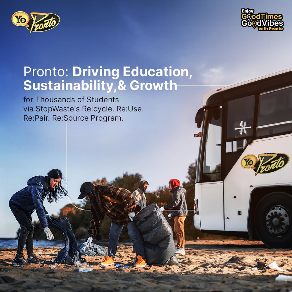 WhereIsPronto's tweet image. Driving education sustainably!  

Join Pronto's eco-conscious journey, empowering thousands of students in partnership with StopWaste's Re:Cycle. Re:Use. Re:Pair. Re:Source program.

#StopWasteProgramme #YoPronto #Patnership #GoodTimesGoodVibesWithYoPronto