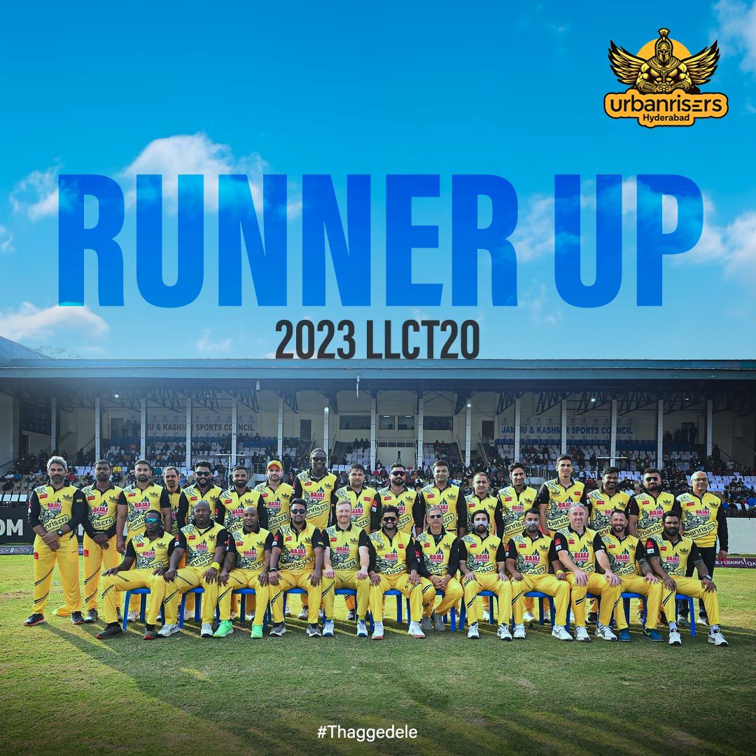 Urbanrisers Hyderabad put up a spirited fight in LLCT20, securing the runner-up spot! 🥈 A journey filled with determination and pride.
<a href="/llct20/">Legends League Cricket</a> 

#Urbanrise #UrbanrisersHyderabad #Thaggedele #urbanrisersvstigers #legendsleaguecricket