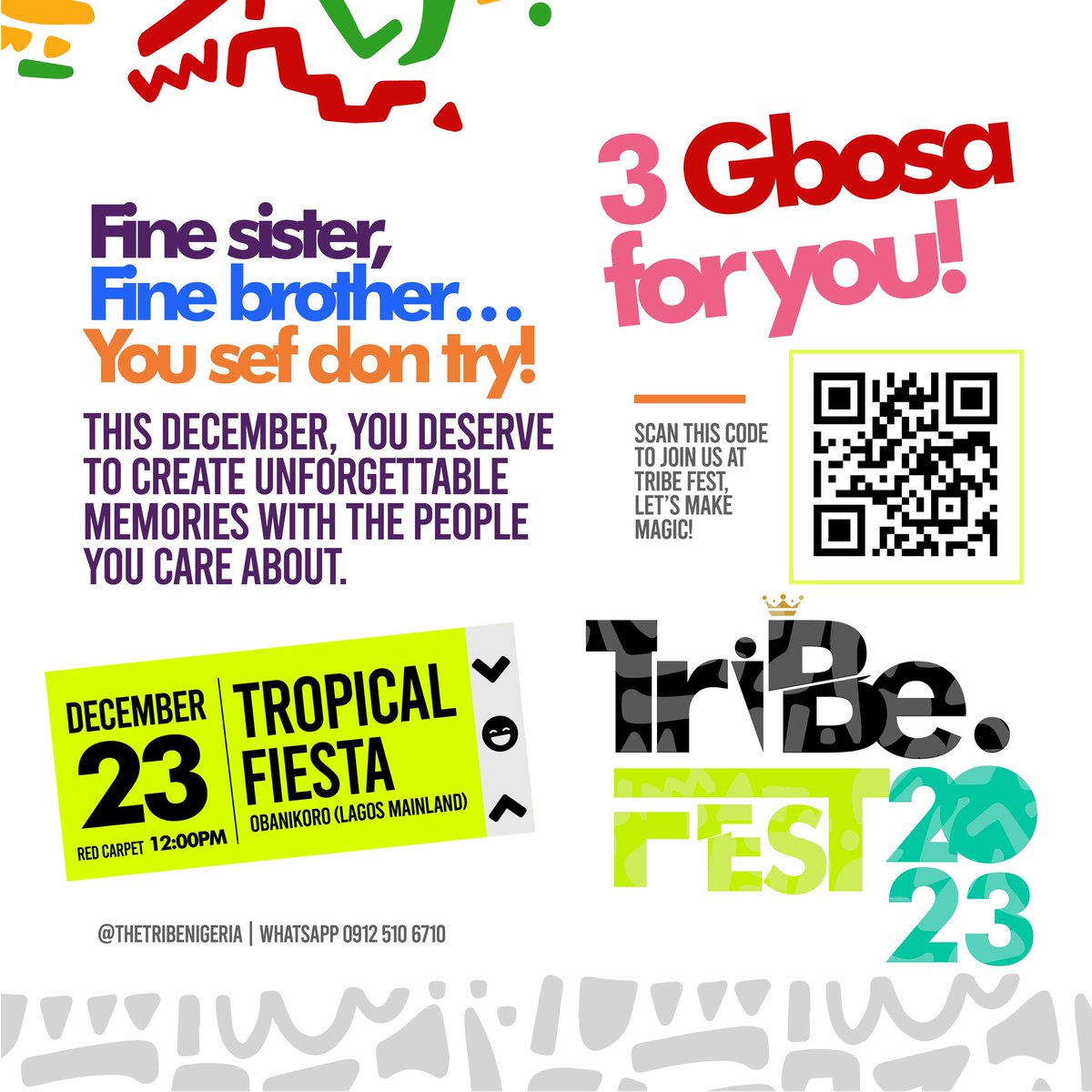 peng_writer's tweet photo. No matter what you have been through in 2023, @trybe have you in mind and want you to enjoy your life during the end of the year.
#TrybeFest promises to be fun with different activities and celebrities on ground.
Register for your ticket now.
RT. https://t.co/SfL9hN0D95