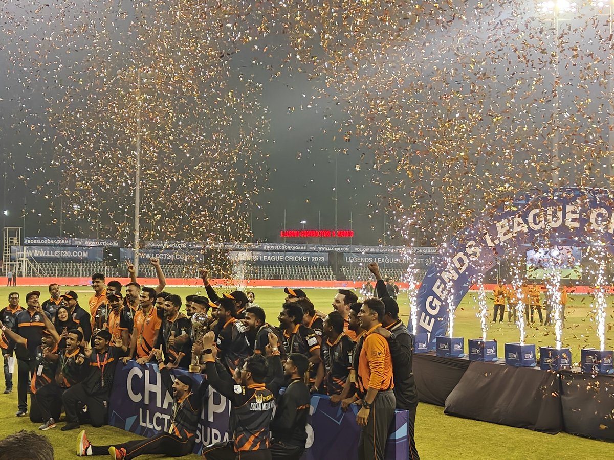 Manipal Tigers champions of #LegendsLeagueCricket.