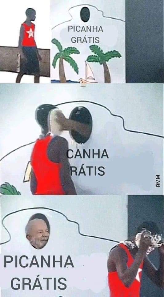 Pessoal recebendo a tão famosa picanha do Lula