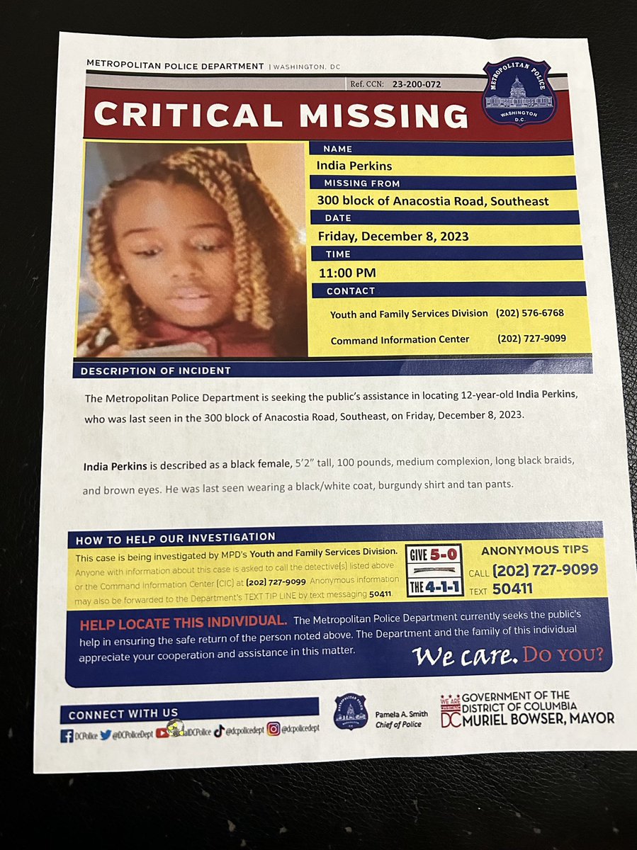 Please contact authorities if you see India. Help us get her home.