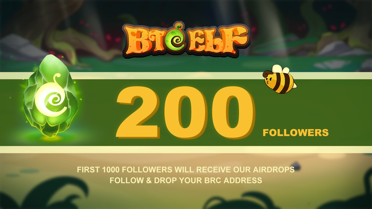 First 200 Followers &amp; Repost will receive our airdrops. Follow &amp; drop your Brc address. #Bitcoin  #BRC20  #GameFi