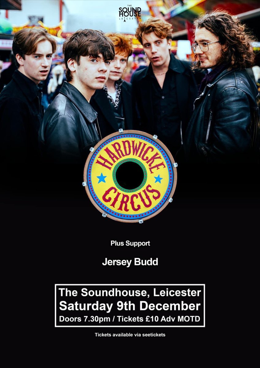 One not to miss @HardwickeCircus .. with support @jerseybudd .. @The_Sound_House Doors 7.30pm tickets at 📸 Look at this post on Facebook seetickets.com/event/hardwick…?