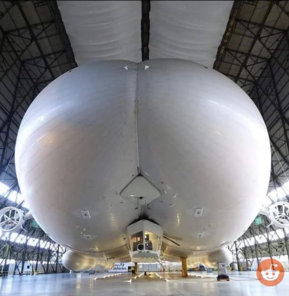 Airlander 10 aircraft is a helium-pumped aircraft is unveiled fully assembled at Heathrow London.