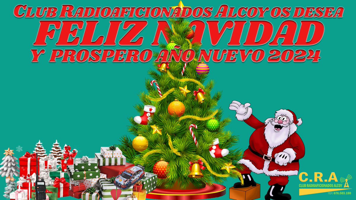 CRA_Rally's tweet photo. La Junta Directiva de Club Radioaficionados Alcoy os desea una feliz Navidad, que lo paséis genial estos días con amigos y familia y un buen prospero año 2024! https://t.co/rjuuiQkmHR