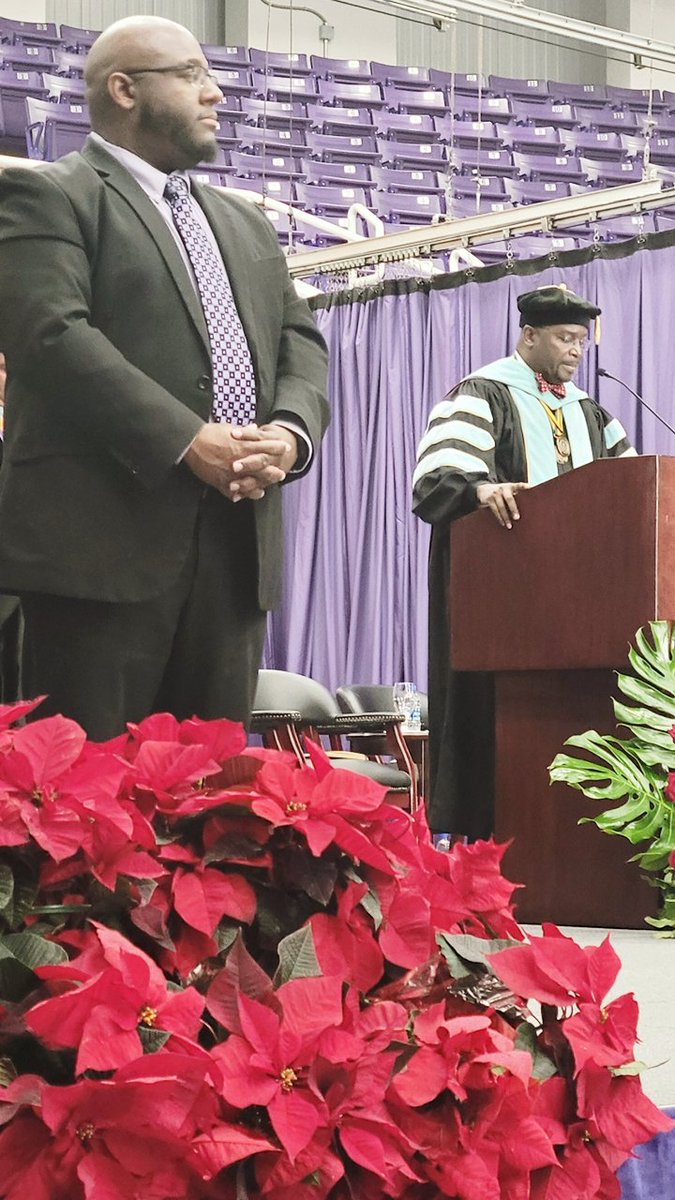 PVAMU's tweet photo. Leading the ceremony with distinction is Dr. Michael L. McFrazier Interim Provost and Senior Vice President for Academic Affairs. #PVAMU #FallCommencement https://t.co/7OJArEfYem
