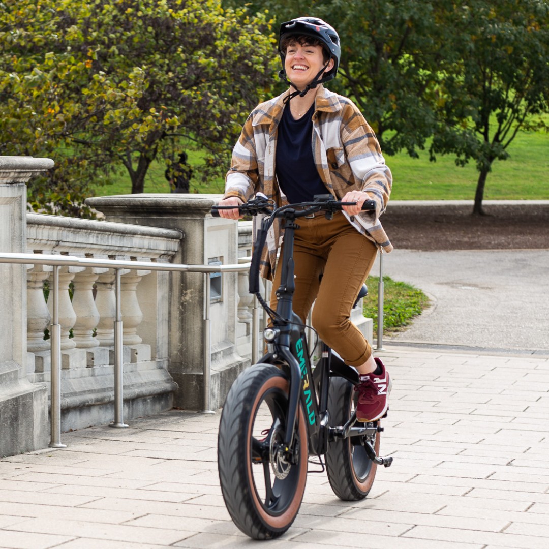 Give the gift of adventure with the Emerald Fold ebike this holiday season.⚡️Equipped with a Samsung 48V Battery &amp; Compass fat tires; this ebike is the perfect everyday cruising ebike built for a comfortable ride up to 55 miles. emerald.shop