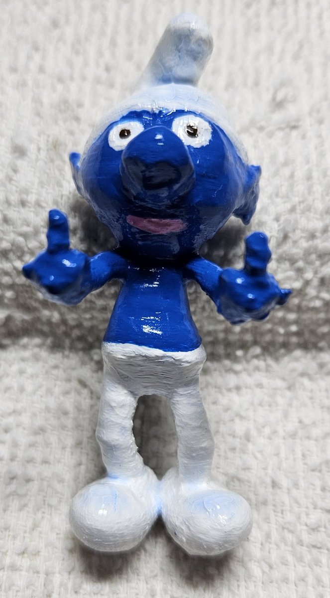 3D printed and painted Rude Smurf... Smurf Off! . . . . #smurf #smurfs #3d #3dprint #3dprinting #3dprinted #3dprinter #smurfoff #rudesmurf