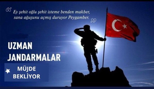 📌📌📌 Sessiz Kahramanlar(Uzman Jandarmalar);
📌 STATÜ DEĞİŞİKLİĞİ 
📌 Askeri okulun hizmetten sayılması
📌Tazminat haklarının verilmesini bekliyor.🇹🇷🇹🇷🇹🇷 🇹🇷 #UzmanJandarma <a href="/serefcayirtepe/">Şeref Çayırtepe</a> #9AralıkUzmanJandarmalar