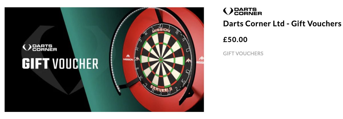 1. A £50 voucher to spend at @DartsCorner on anything you wish - and trust me there’s A LOT to choose from
