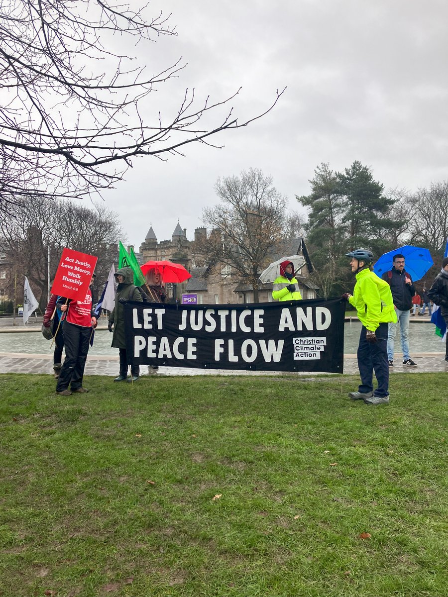 What a day!

It might have been soggy, but that didn't stop us coming together outside <a href="/ScotParl/">Scottish Parliament</a> to show that we are united for action.

Our struggle is a global one, and we stand with communities across the world who are taking action today. 

#NowWeRise ✊