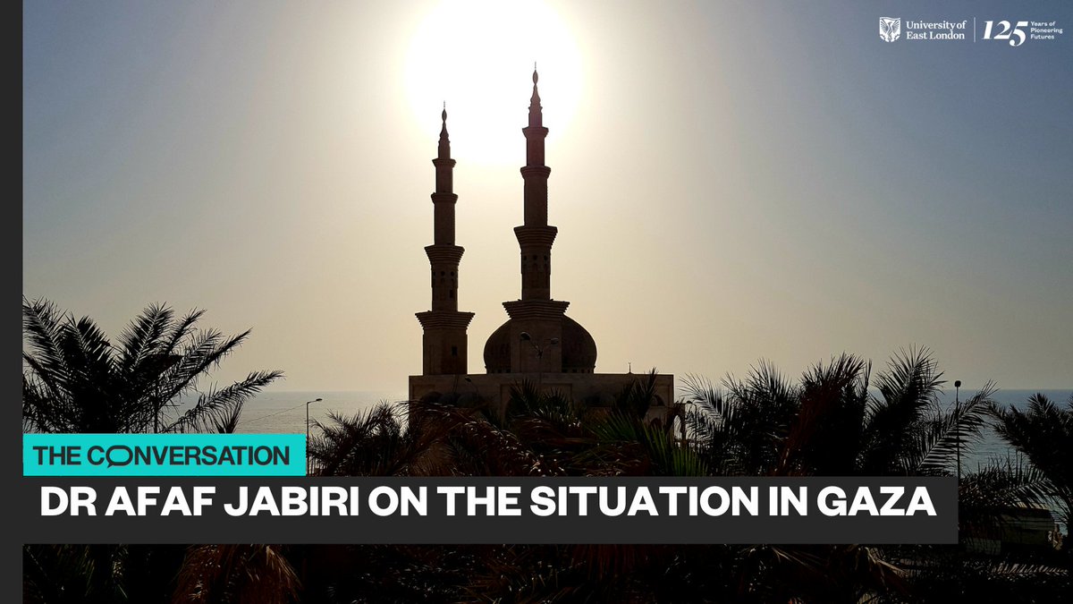 Dr Afaf Jabiri from the School of Educom shares her thoughts with The Conversation on the situation in Gaza. Read more 👉 bit.ly/3Gv7PIP @ConversationUK