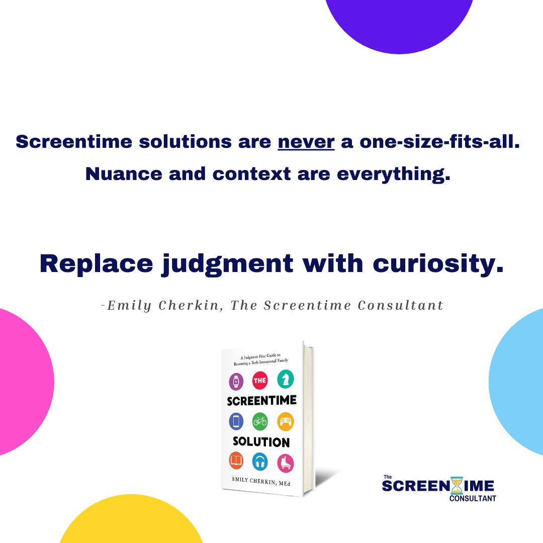 #screentime limits can and will look different between families. Rather than jumping to judge the decisions of others, we must focus on their impact on children. 👩‍👦‍👦

#screentimeconsultant #screentimesolution #techhealthyfamily #familywellness #screentimeforkids #parentingte