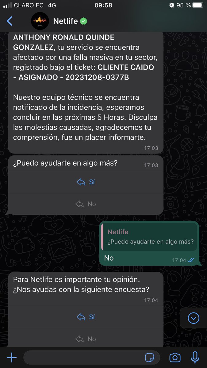 AnthonyQG's tweet photo. SERÁ POSIBLE AYER Y HOY LA MISMA VAINA CON UDS @NetlifeEcuador @TelconetLatam @Telecom_Ec  TENGO UN MES DE HABERME CAMBIADO Y CREO QUE DE 10 día he tenido un PÉSIMO SERVICIO HASTA CUANDO!!! https://t.co/MKcGNHHm4u