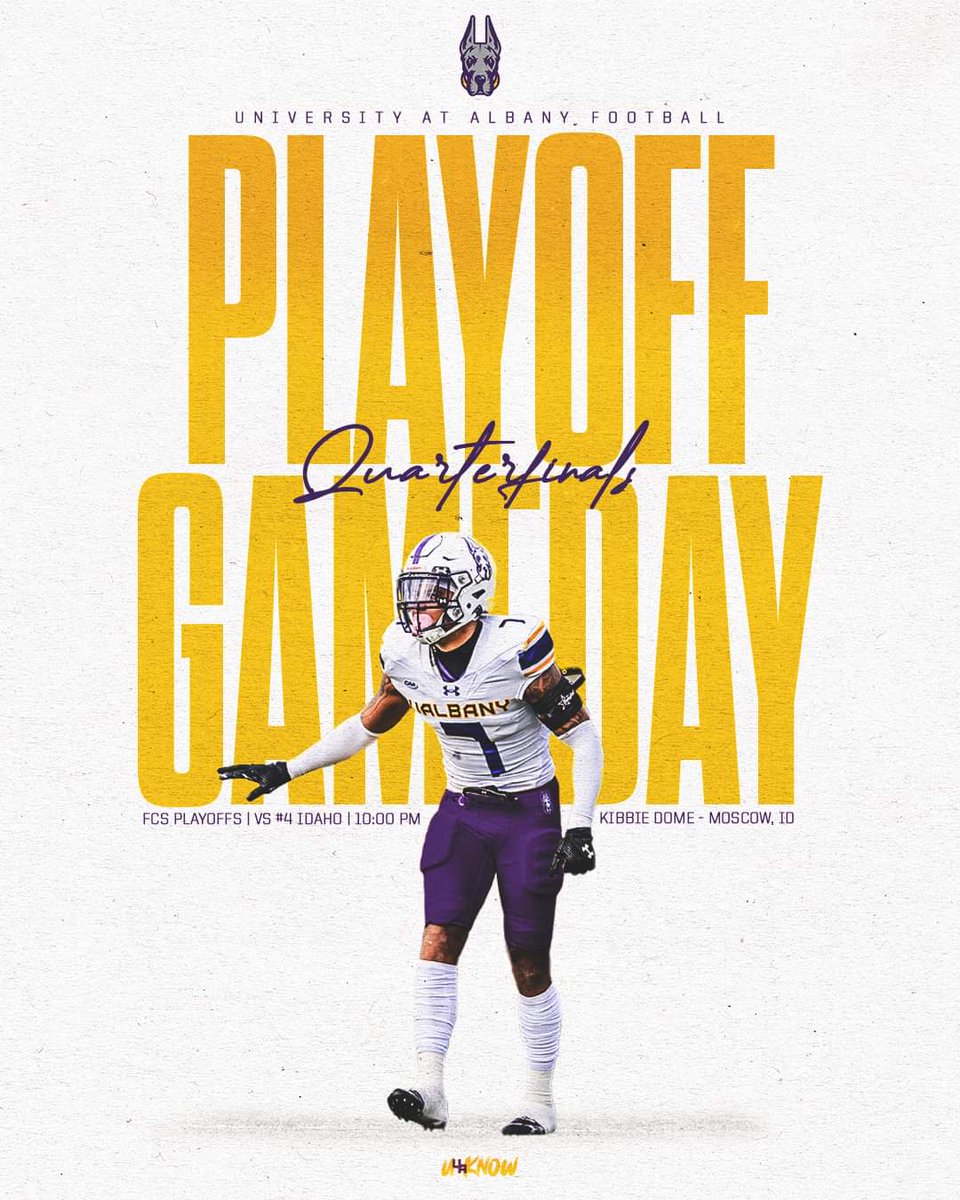 UAlbanyFootball's tweet photo. Always us, never them.

#UAUKNOW #WinTheDay 🟪 🟨 https://t.co/vM8xvky7i4