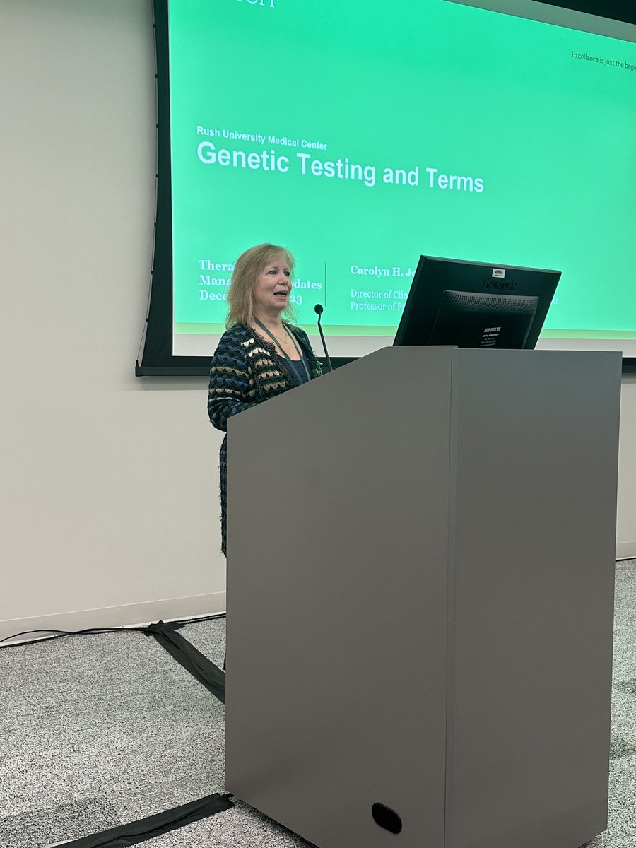 Our geneticist at Rush talking about the increasing value of genetic testing in Neurology in the Rush Neurology Updates course. 🧬 🧬⁦@RushNeurology⁩ ⁦@RUSH_Neuro⁩ ⁦@MovementRush⁩