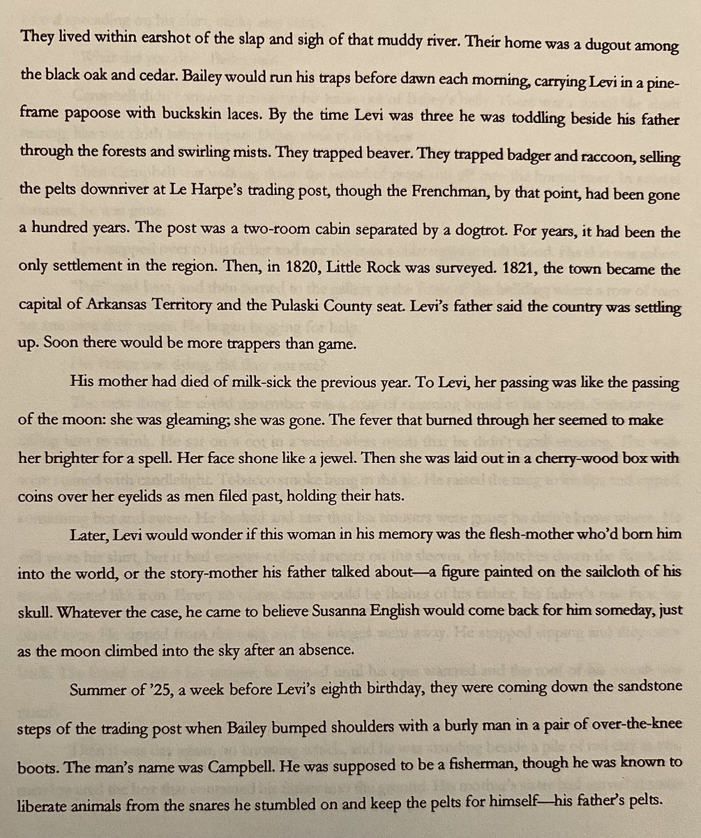 First page of my novella, THE CANNIBAL OWL, based on the story of real-life Texas settler, Levi English. Coming next year from @BellePointPress: