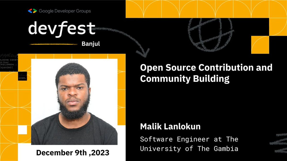 wtmbanjul's tweet photo. Exploring the Heart of Open Source: Building Communities and Contributing Together with @maliklanlokun_ 
💻🌐 #OpenSourceJourney #DevFest2023 #devfestbanjul2023 https://t.co/E5QyBgWc4M