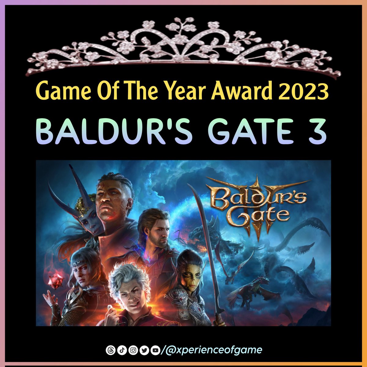 Game Of The Year Award 2023 Winner🏆
#gameoftheyear2023 
#baldursgate3
#xperienceofgame