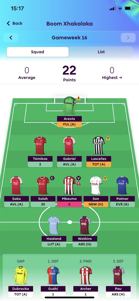 FPL_Kurd's tweet photo. @FPLMattW Forgot to change my team, it worked out well for me 😊 https://t.co/6BAdFMwC1n