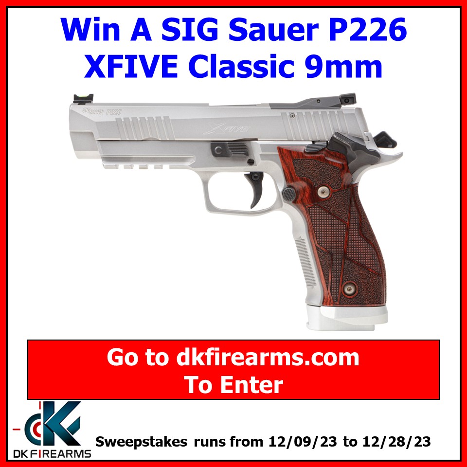 New Gun Giveaway At DK Firearms! Win A SIG Sauer P226 XFIVE Classic 9mm! dkfirearms.com/gun-giveaway/ #gungiveaway