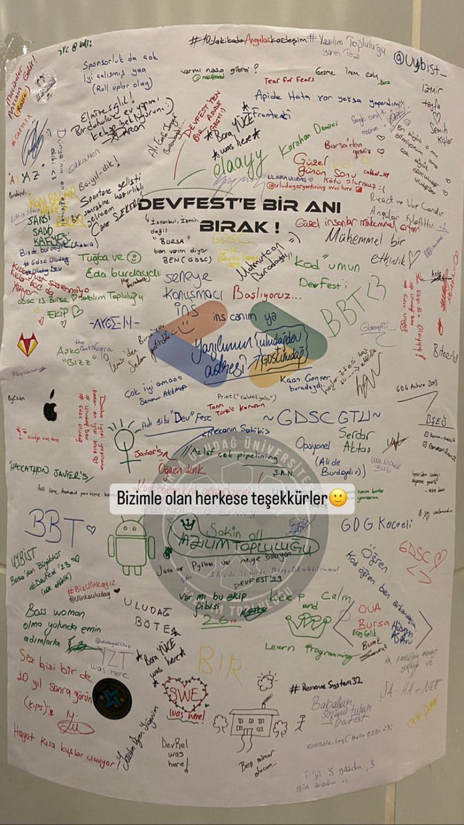 Bizimle olan herkese teşekkürler! #devfest23bursa