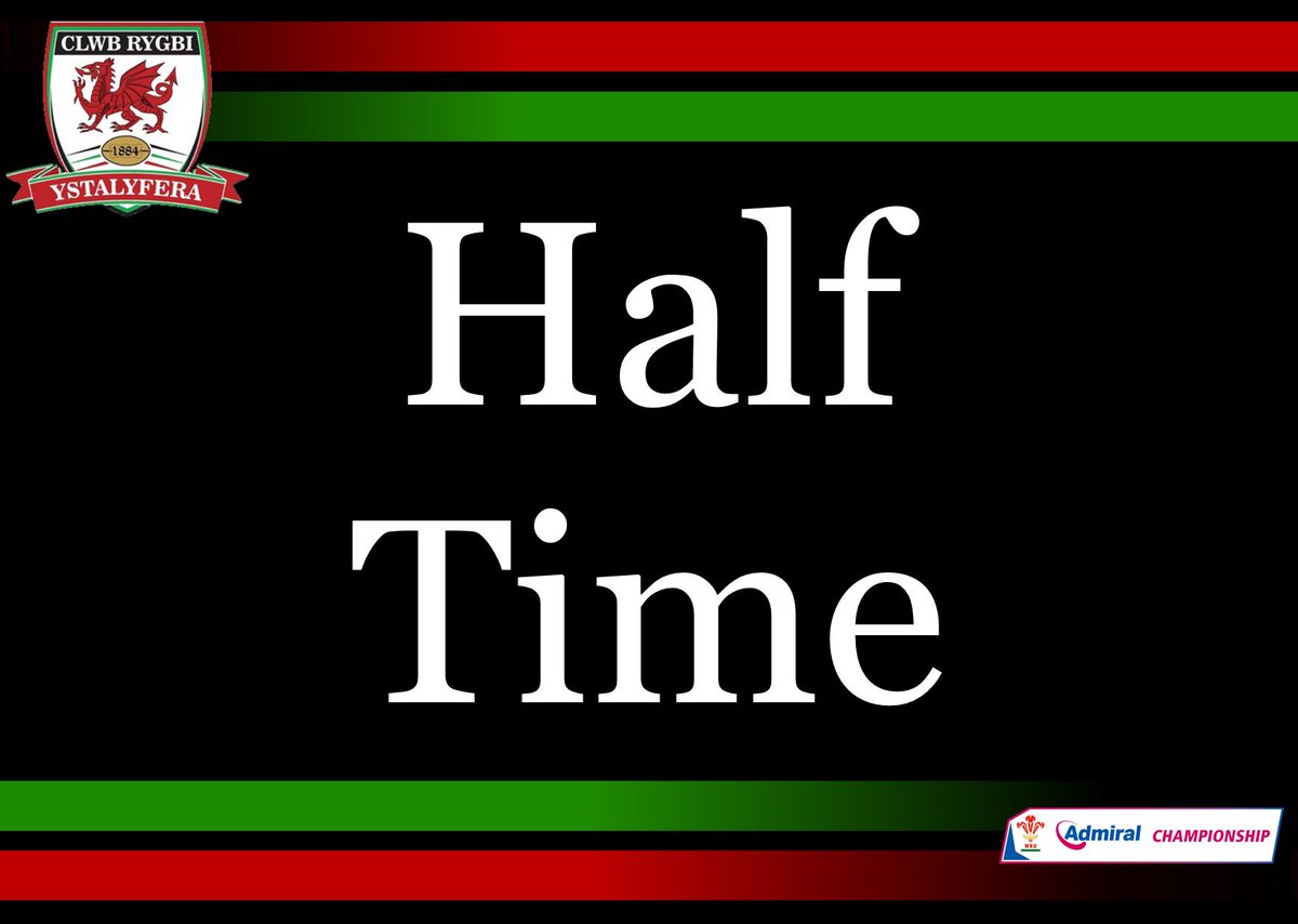 Half Time @ystalyferarfc 12 (2T) - 19 (3T) @Bonymaenrugby @WRUChampionship @AllWalesSport