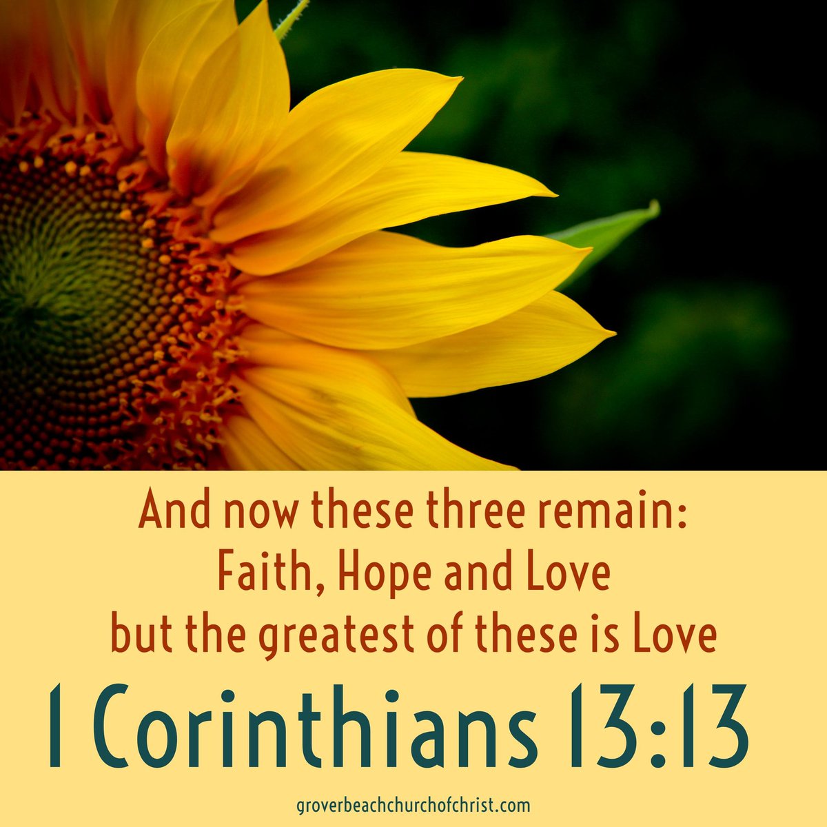 And now these three remain: faith, hope and love. But the greatest of these is love. 1 Corinthians 13:13 @Carole77777 @RPGOnaturallyme @hickoryhill8520 @hatch_clint  @geridynomite @ScottyJWS