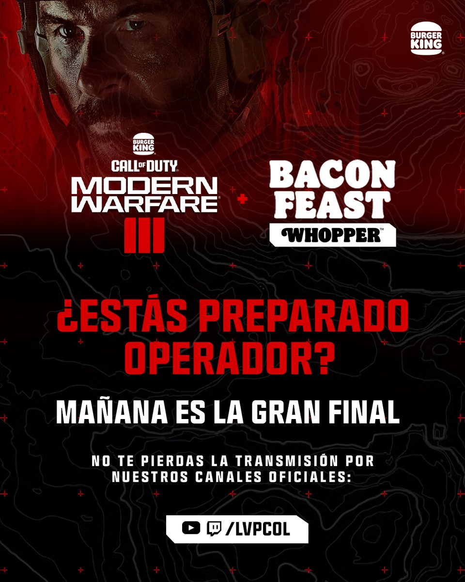 Conoce al campeón del COD MWIII - Bacon Feast mañana en la transmisión de la Gran Final 🍔🏆

No te la pierdas:
twitch.tv/lvpcol 📺
youtube.com/lvpcol ▶️
05:00 PM 🇨🇴

Este increíble torneo está listo para coronar a su mejor jugador ¡Te esperamos! #burgertown