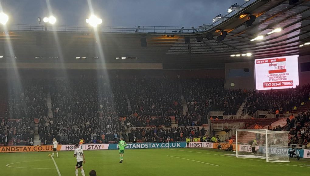 Just under 3,000 Ipswich Town fans have made the 500 mile, 8 hour round trip to Middlesbrough today. Top backing from the Tractor Boys! 👏 #ITFC