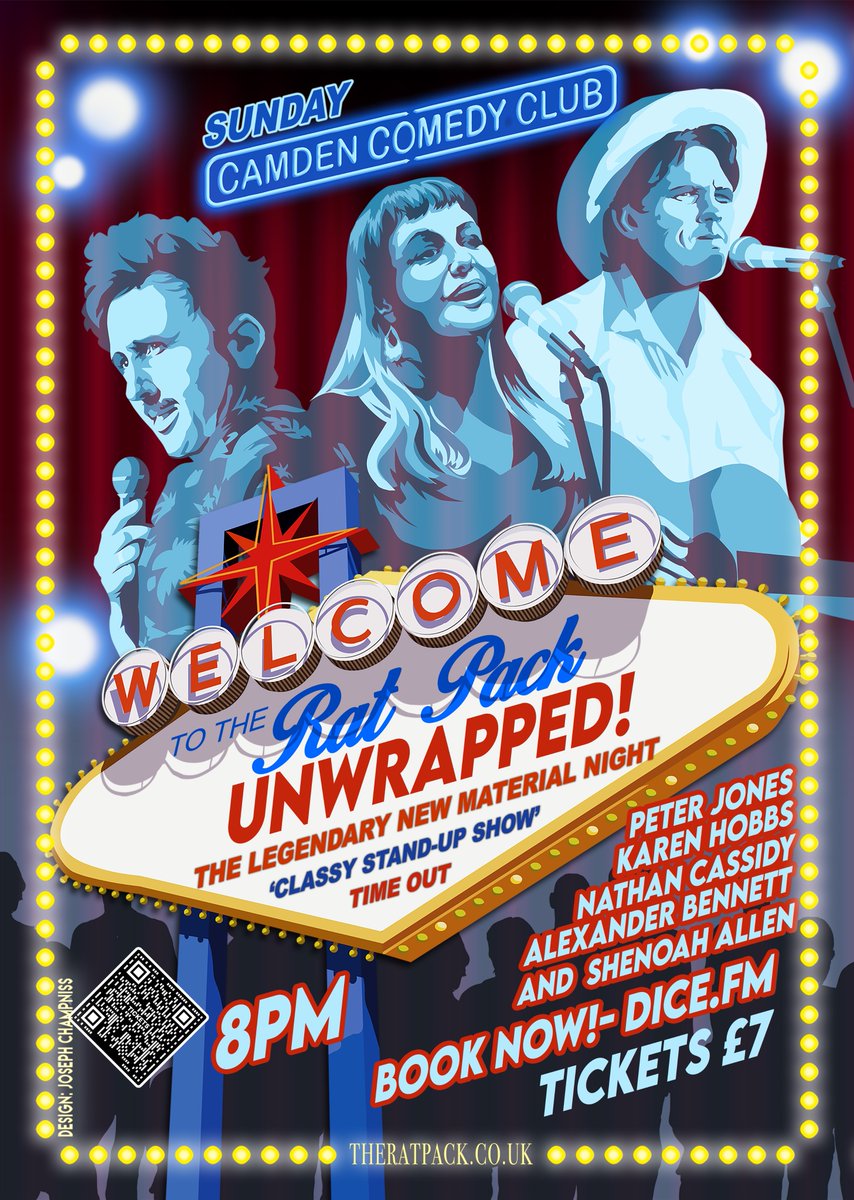 SUNDAY @CamdenComedy @CamdenHead 630PM @nathancassidy International Man of Mestory 8PM The Rat Pack Unwrapped! inc @AlexyBennett @karen_hobbs @ImShenoahAllen @PeterTheJones GRAB TICKETS £5-£7 camdencomedyclub.com #TheRatPackComedy