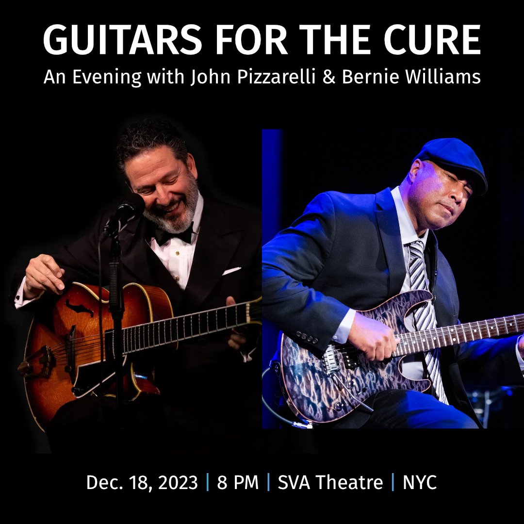 We are delighted that <a href="/johnpizzarelli/">John Pizzarelli</a> + <a href="/bw51official/">Bernie Williams</a> are teaming up for a concert to benefit our core programs on Mon, Dec 18 at <a href="/svatheatre/">SVA Theatre</a> in NYC.

🎟️ Tickets are now available, but they will sell out! 

my.fansforthecure.org/guitars-for-th…

#ProstateCancer