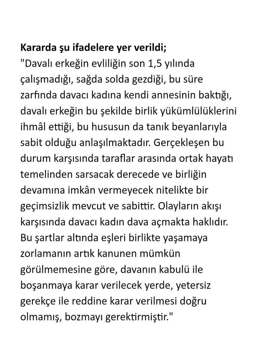 Evlilik birliği içerisinde erkeğin, "sağda solda gezip çalışmamasının" boşanma nedeni olduğuna ilişkin Emsal Yargıtay Kararı

Yargıtay 2. HD. 26.05.2022 tarih, 2022/2867 E. 2022/4927 K.