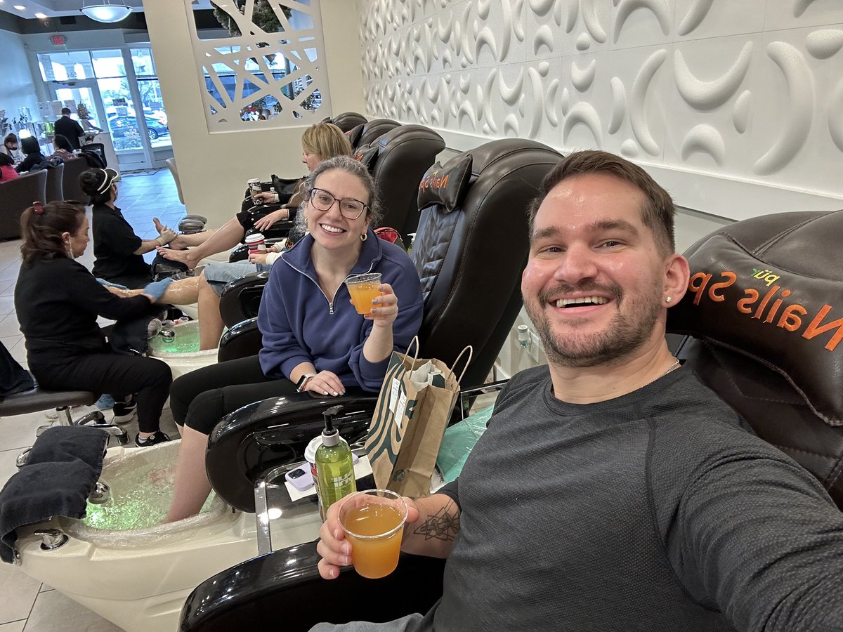 BenMiller_MD's tweet photo. A little self care Saturday for @SarahErlikh before our department holiday party tonight https://t.co/1F8pzR8E18