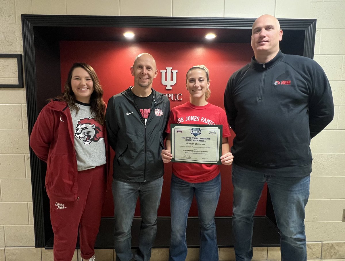 IUColumbusXC's tweet photo. Congratulations to Morgan Stieneker for her River States Conference scholar athlete award! I am so proud of your dedication in the classroom as well as on the course. #prideon3 https://t.co/POKjmnpxRV